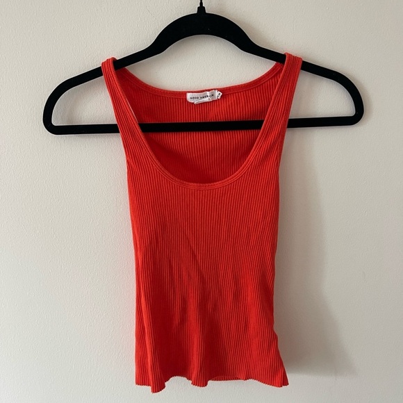 Good American Orange Ribbed Tank top - Picture 1 of 4